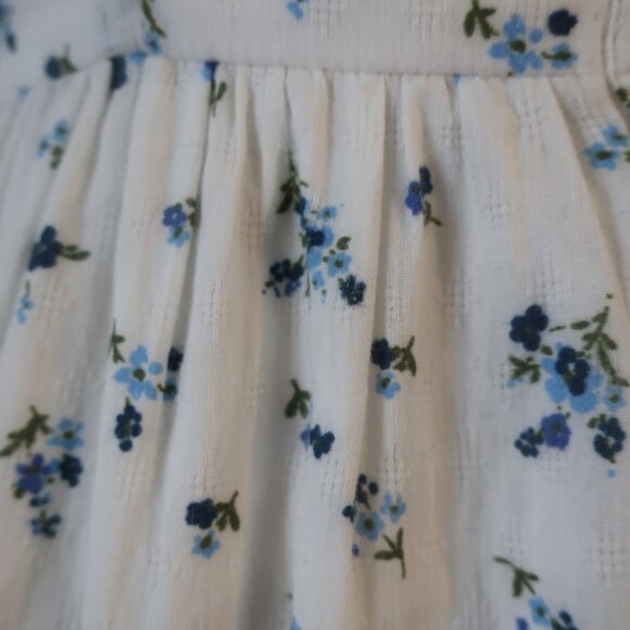 Womens RAHI White, Blue Floral Design Button Down Short Sleeve Midi Dress XS - Picture 8 of 11